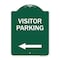 Signmission Reserved Parking Visitor Parking Arrow Pointing Left, Green & White Alum, 18" x 24", GW-1824-23024 A-DES-GW-1824-23024 - alternate 1